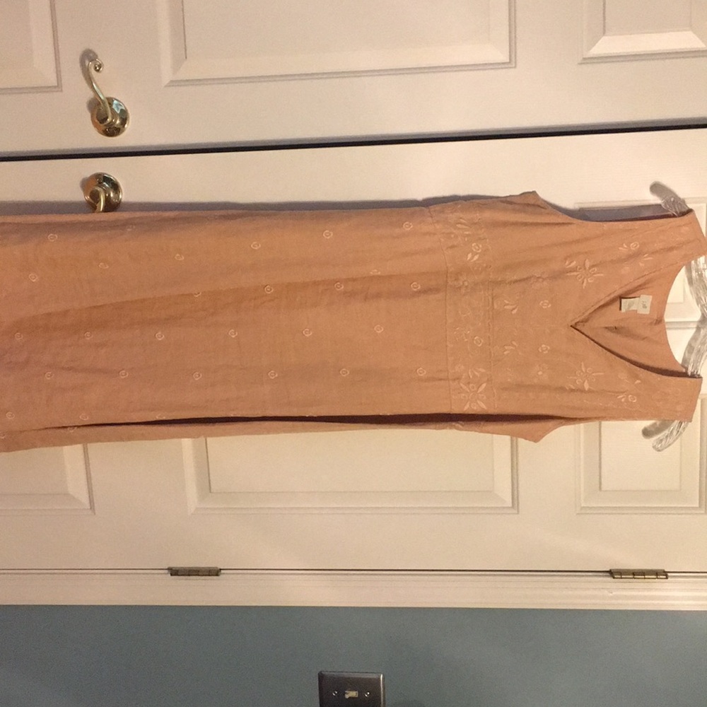Embroidered linen dress